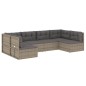 vidaXL 6-tlg. Garten-Lounge-Set mit Kissen Grau Poly Rattan vidaXL 6-tlg. Garten-Lounge-Set mit Kissen Grau Poly Rattan