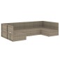 vidaXL 6-tlg. Garten-Lounge-Set mit Kissen Grau Poly Rattan vidaXL 6-tlg. Garten-Lounge-Set mit Kissen Grau Poly Rattan