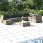 vidaXL 8-tlg. Garten-Lounge-Set mit Kissen Grau Poly Rattan vidaXL 8-tlg. Garten-Lounge-Set mit Kissen Grau Poly Rattan
