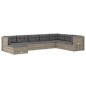 vidaXL 8-tlg. Garten-Lounge-Set mit Kissen Grau Poly Rattan vidaXL 8-tlg. Garten-Lounge-Set mit Kissen Grau Poly Rattan