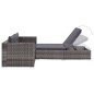 3-tlg. Garten-Lounge-Set mit Auflagen Poly Rattan Grau 3-tlg. Garten-Lounge-Set mit Auflagen Poly Rattan Grau