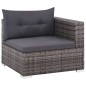 3-tlg. Garten-Lounge-Set mit Auflagen Poly Rattan Grau 3-tlg. Garten-Lounge-Set mit Auflagen Poly Rattan Grau
