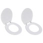 vidaXL Toilettensitze mit Deckel 2 Stk. MDF Weiß vidaXL Toilettensitze mit Deckel 2 Stk. MDF Weiß