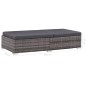 3-tlg. Garten-Lounge-Set mit Auflagen Poly Rattan Grau 3-tlg. Garten-Lounge-Set mit Auflagen Poly Rattan Grau