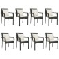 vidaXL 9-tlg. Garten-Essgruppe mit Kissen Schwarz Poly Rattan vidaXL 9-tlg. Garten-Essgruppe mit Kissen Schwarz Poly Rattan