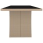 vidaXL Gartentisch mit Glasplatte Beige Poly Rattan & Hartglas vidaXL Gartentisch mit Glasplatte Beige Poly Rattan & Hartglas