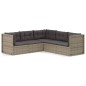 vidaXL 5-tlg. Garten-Lounge-Set mit Kissen Grau Poly Rattan vidaXL 5-tlg. Garten-Lounge-Set mit Kissen Grau Poly Rattan