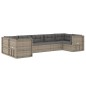 vidaXL 7-tlg. Garten-Lounge-Set mit Kissen Grau Poly Rattan vidaXL 7-tlg. Garten-Lounge-Set mit Kissen Grau Poly Rattan
