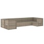 vidaXL 7-tlg. Garten-Lounge-Set mit Kissen Grau Poly Rattan vidaXL 7-tlg. Garten-Lounge-Set mit Kissen Grau Poly Rattan