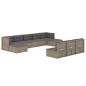 vidaXL 10-tlg. Garten-Lounge-Set mit Kissen Grau Poly Rattan vidaXL 10-tlg. Garten-Lounge-Set mit Kissen Grau Poly Rattan