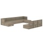vidaXL 10-tlg. Garten-Lounge-Set mit Kissen Grau Poly Rattan vidaXL 10-tlg. Garten-Lounge-Set mit Kissen Grau Poly Rattan