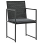 7-tlg. Garten-Essgruppe mit Auflagen Poly Rattan Schwarz 7-tlg. Garten-Essgruppe mit Auflagen Poly Rattan Schwarz