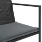 7-tlg. Garten-Essgruppe mit Auflagen Poly Rattan Schwarz 7-tlg. Garten-Essgruppe mit Auflagen Poly Rattan Schwarz