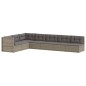 vidaXL 7-tlg. Garten-Lounge-Set mit Kissen Grau Poly Rattan vidaXL 7-tlg. Garten-Lounge-Set mit Kissen Grau Poly Rattan