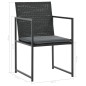 7-tlg. Garten-Essgruppe mit Auflagen Poly Rattan Schwarz 7-tlg. Garten-Essgruppe mit Auflagen Poly Rattan Schwarz