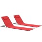 vidaXL Klappbare Strandmatte 2 Stk. Stahl und Stoff Rot vidaXL Klappbare Strandmatte 2 Stk. Stahl und Stoff Rot