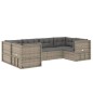 vidaXL 6-tlg. Garten-Lounge-Set mit Kissen Grau Poly Rattan vidaXL 6-tlg. Garten-Lounge-Set mit Kissen Grau Poly Rattan
