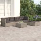 vidaXL 6-tlg. Garten-Lounge-Set mit Kissen Grau Poly Rattan vidaXL 6-tlg. Garten-Lounge-Set mit Kissen Grau Poly Rattan