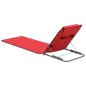 vidaXL Klappbare Strandmatte 2 Stk. Stahl und Stoff Rot vidaXL Klappbare Strandmatte 2 Stk. Stahl und Stoff Rot