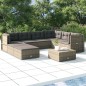 vidaXL 8-tlg. Garten-Lounge-Set mit Kissen Grau Poly Rattan vidaXL 8-tlg. Garten-Lounge-Set mit Kissen Grau Poly Rattan