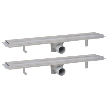 vidaXL Lineare Duschrinnen 2 Stk. 730 x 140 mm Edelstahl