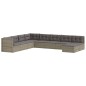vidaXL 9-tlg. Garten-Lounge-Set mit Kissen Grau Poly Rattan vidaXL 9-tlg. Garten-Lounge-Set mit Kissen Grau Poly Rattan
