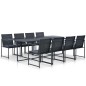 vidaXL 9-tlg. Garten-Essgruppe mit Auflagen Poly Rattan Schwarz vidaXL 9-tlg. Garten-Essgruppe mit Auflagen Poly Rattan Schwarz