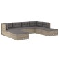 vidaXL 8-tlg. Garten-Lounge-Set mit Kissen Grau Poly Rattan