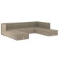 vidaXL 8-tlg. Garten-Lounge-Set mit Kissen Grau Poly Rattan