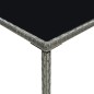 vidaXL Garten-Bartisch Grau 70x70x110 cm Poly Rattan und Glas vidaXL Garten-Bartisch Grau 70x70x110 cm Poly Rattan und Glas