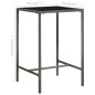 vidaXL Garten-Bartisch Grau 70x70x110 cm Poly Rattan und Glas vidaXL Garten-Bartisch Grau 70x70x110 cm Poly Rattan und Glas