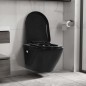 vidaXL Hänge-Toilette mit Unterputzspülkasten Keramik Schwarz vidaXL Hänge-Toilette mit Unterputzspülkasten Keramik Schwarz