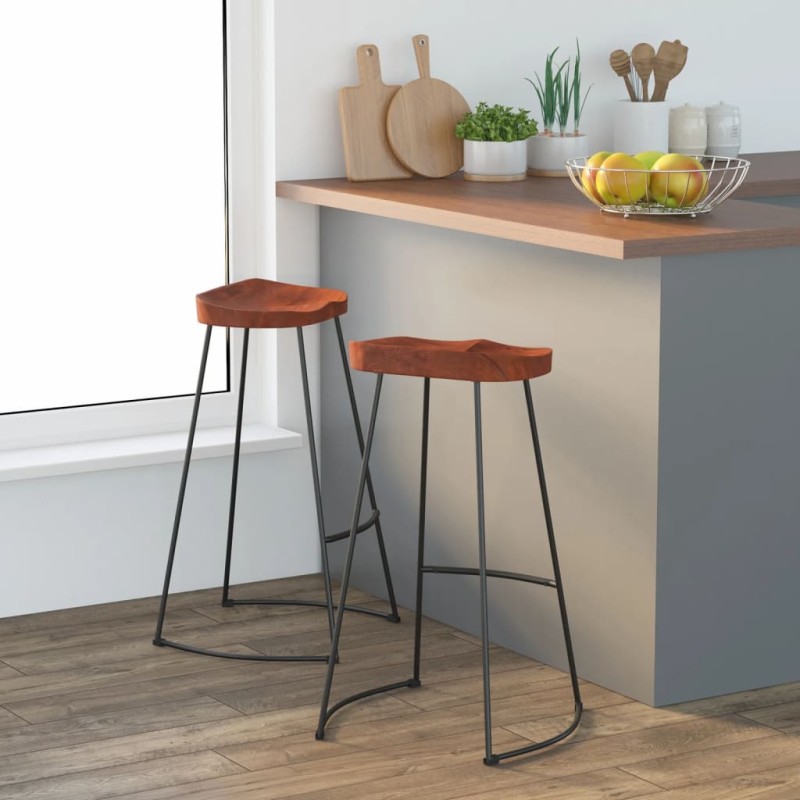 vidaXL Gavin Barhocker 2 Stk. 50x40x78 cm Massivholz Mango vidaXL Gavin Barhocker 2 Stk. 50x40x78 cm Massivholz Mango