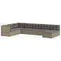 vidaXL 8-tlg. Garten-Lounge-Set mit Kissen Grau Poly Rattan vidaXL 8-tlg. Garten-Lounge-Set mit Kissen Grau Poly Rattan