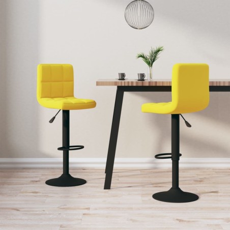 vidaXL Barhocker 2 Stk. Senfgelb Samt 
