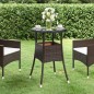 vidaXL Gartentisch Ø60x75 cm Hartglas und Poly Rattan Braun vidaXL Gartentisch Ø60x75 cm Hartglas und Poly Rattan Braun