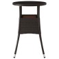 vidaXL Gartentisch Ø60x75 cm Hartglas und Poly Rattan Braun vidaXL Gartentisch Ø60x75 cm Hartglas und Poly Rattan Braun