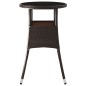 vidaXL Gartentisch Ø60x75 cm Hartglas und Poly Rattan Braun vidaXL Gartentisch Ø60x75 cm Hartglas und Poly Rattan Braun