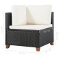 4-tlg. Garten-Lounge-Set mit Auflagen Poly Rattan Schwarz 4-tlg. Garten-Lounge-Set mit Auflagen Poly Rattan Schwarz
