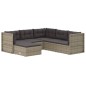 vidaXL 6-tlg. Garten-Lounge-Set mit Kissen Grau Poly Rattan vidaXL 6-tlg. Garten-Lounge-Set mit Kissen Grau Poly Rattan