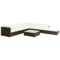 8-tlg. Garten-Lounge-Set mit Auflagen Poly Rattan Braun 8-tlg. Garten-Lounge-Set mit Auflagen Poly Rattan Braun
