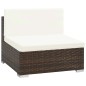 8-tlg. Garten-Lounge-Set mit Auflagen Poly Rattan Braun 8-tlg. Garten-Lounge-Set mit Auflagen Poly Rattan Braun
