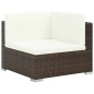 8-tlg. Garten-Lounge-Set mit Auflagen Poly Rattan Braun 8-tlg. Garten-Lounge-Set mit Auflagen Poly Rattan Braun