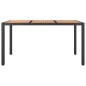 vidaXL Gartentisch mit Holzplatte Schwarz Poly Rattan & Akazienholz vidaXL Gartentisch mit Holzplatte Schwarz Poly Rattan & Akazienholz