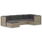 vidaXL 6-tlg. Garten-Lounge-Set mit Kissen Grau Poly Rattan vidaXL 6-tlg. Garten-Lounge-Set mit Kissen Grau Poly Rattan