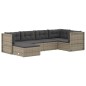 vidaXL 6-tlg. Garten-Lounge-Set mit Kissen Grau Poly Rattan vidaXL 6-tlg. Garten-Lounge-Set mit Kissen Grau Poly Rattan