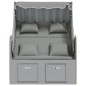 vidaXL Strandkorb mit Kissen Poly Rattan und Massivholz Grau vidaXL Strandkorb mit Kissen Poly Rattan und Massivholz Grau