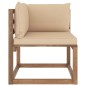 vidaXL Outdoor-Ecksofa Paletten mit Kissen in Beige vidaXL Outdoor-Ecksofa Paletten mit Kissen in Beige