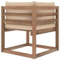 vidaXL Outdoor-Ecksofa Paletten mit Kissen in Beige vidaXL Outdoor-Ecksofa Paletten mit Kissen in Beige
