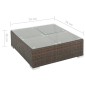 8-tlg. Garten-Lounge-Set mit Auflagen Poly Rattan Braun 8-tlg. Garten-Lounge-Set mit Auflagen Poly Rattan Braun